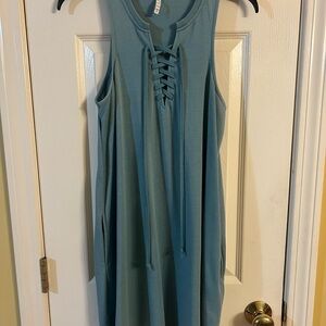 Z Supply Dusty Sage Lace-Up Dress